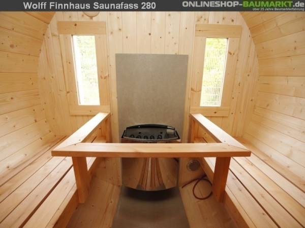 Wolff Finnhaus Saunafass 330 de luxe Bausatz DS schwarz