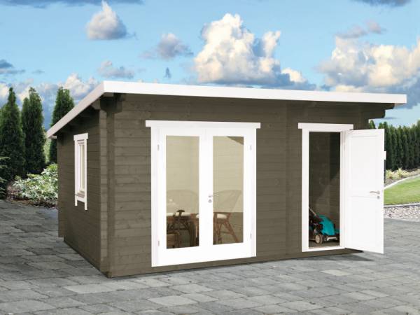 Wolff Finnhaus Pultdachhaus Trondheim 44-D XL 2-Raum felsgrau Wolff Finnhaus Pultdachhaus Trondheim 44-D XL 2-Raum felsgrau