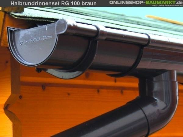 Dachrinnen Set RG 100 braun 300 x 700 cm Winkeldach