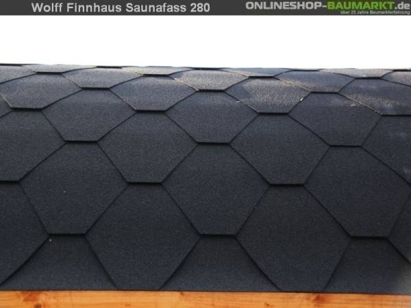 Wolff Finnhaus Saunafass 330 de luxe Thermoholz montiert DS schwarz