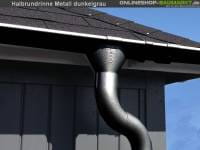 Metall-Dachrinne dunkelgrau Satteldach 800 cm