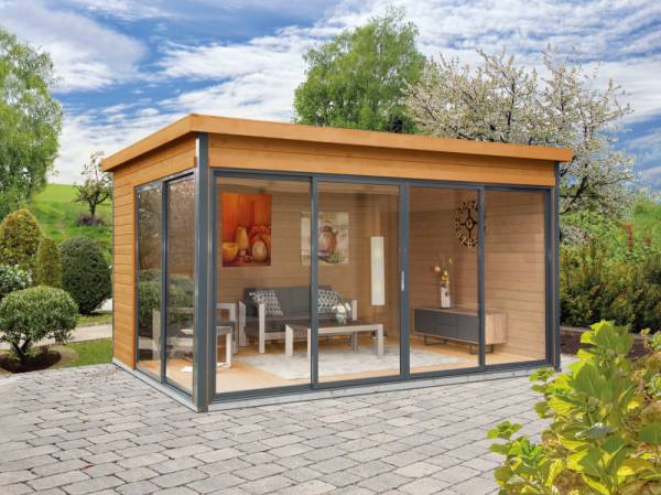 Wolff Finnhaus Pultdachhaus Studio 44-D Alu-Anthrazit bernstein Wolff Finnhaus Pultdachhaus Studio 44-D Alu-Anthrazit bernstein