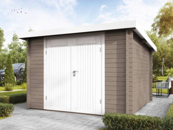 Wolff Finnhaus Pulti 34-B Typ 1 mit Vollholz-Tür gletschergrau Wolff Finnhaus Pulti 34-B Typ 1 mit Vollholz-Tür gletschergrau