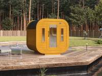 Wolff Finnhaus Sauna Luago 2x2 montiert Typ 2 Art 1, kiefer, inkl. Dacheindeckung und Fenster