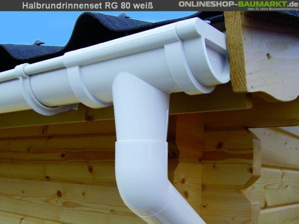 Dachrinnen Set RG 80 weiß 460 x 320 cm Walmdach