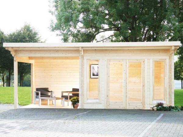 Wolff Pultdachhaus Trondheim 70-B XL mit Lounge Links