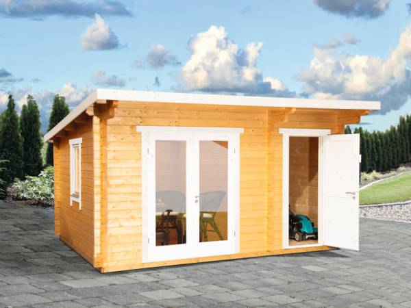 Wolff Finnhaus Pultdachhaus Trondheim 44-D XL 2-Raum fichte Wolff Finnhaus Pultdachhaus Trondheim 44-D XL 2-Raum fichte