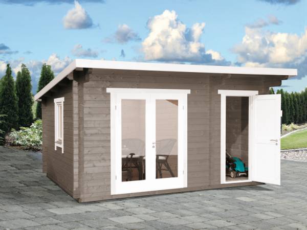 Wolff Finnhaus Pultdachhaus Trondheim 44-D XL 2-Raum gletschergrau Wolff Finnhaus Pultdachhaus Trondheim 44-D XL 2-Raum gletschergrau