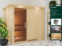 Wolff Finnhaus Sauna de luxe Daphne Set 2 ink. 9 kW Bioofen ext. Steuerung