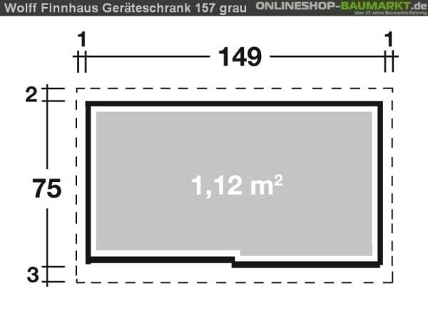 Wolff Finnhaus Geräteschrank 157 rauchgrau Metall-Geräteschrank
