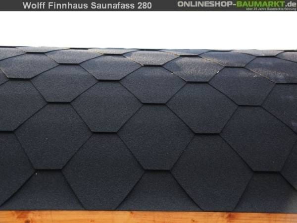 Wolff Finnhaus Saunafass 400 de luxe Thermoholz montiert DS schwarz