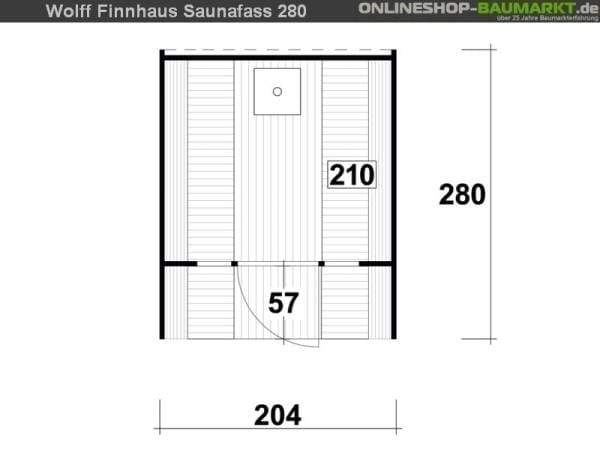 Wolff Finnhaus Saunafass 280 montiert