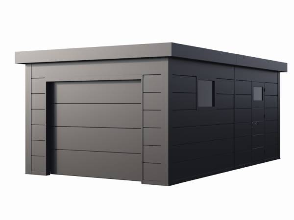 Wolff Finnhaus Metall-Garage Eleganto 3654 Granitgrau