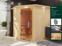 Wolff Finnhaus Sauna de luxe Helia Set 1 inkl. 9 kW Ofen integr. Steuerung
