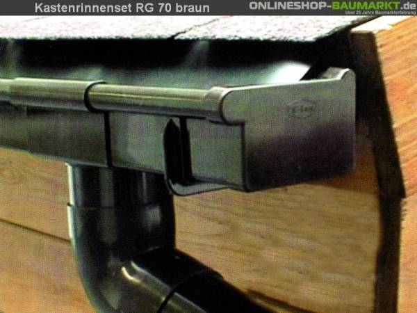 Dachrinnen Set RG 70 Ergänzungsset 210B für Anbau braun