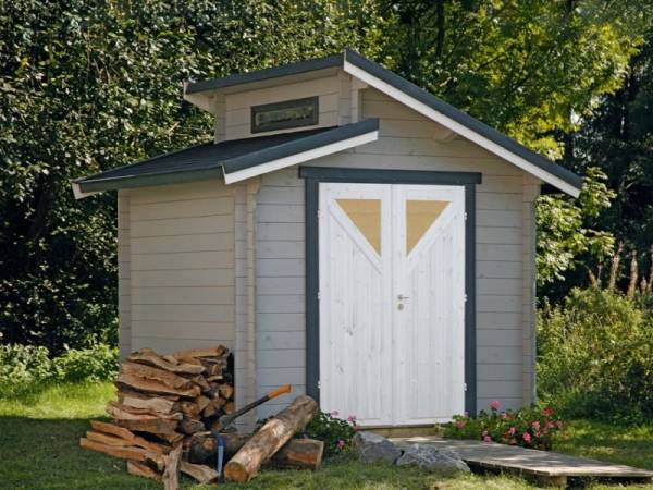 Wolff Finnhaus Stufendachhaus Bornholm 40-A mit Dreieckglas-Tür Wolff Finnhaus Stufendachhaus Bornholm 40-A mit Dreieckglas-Tür