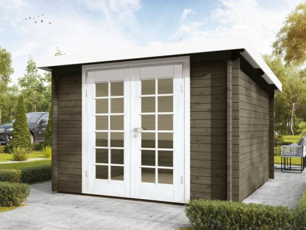 Wolff Finnhaus Pulti 34-B Typ 3 mit Vollglas-Tür felsgrau Wolff Finnhaus Pulti 34-B Typ 3 mit Vollglas-Tür felsgrau