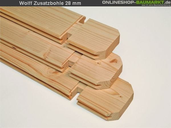 Wolff Finnhaus Zusatzbohle 28 mm je lfm. Wolff Finnhaus Zusatzbohle 28 mm je lfm.
