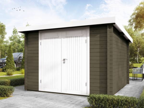 Wolff Finnhaus Pulti 34-B Typ 1 mit Vollholz-Tür felsgrau Wolff Finnhaus Pulti 34-B Typ 1 mit Vollholz-Tür felsgrau