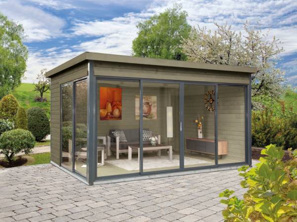 Wolff Finnhaus Pultdachhaus Studio 44-D Alu-Anthrazit felsgrau Wolff Finnhaus Pultdachhaus Studio 44-D Alu-Anthrazit felsgrau