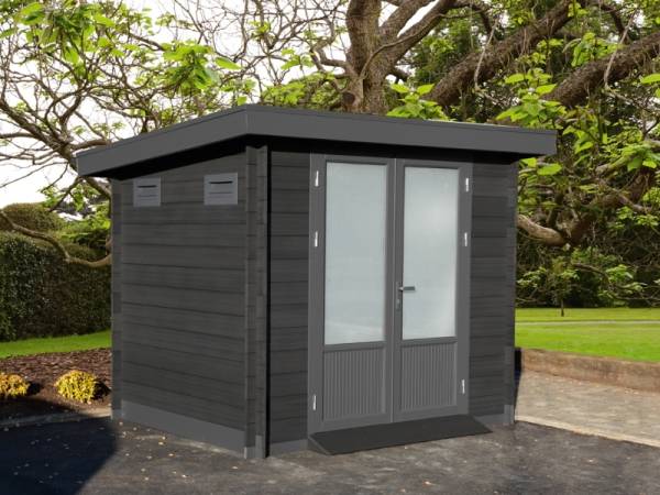 Wolff Finnhaus WPC-Haus Trend B grau Wolff Finnhaus WPC-Haus Trend B grau
