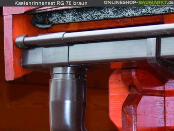 Dachrinnen Set RG 70 braun 550 cm zweiseitig